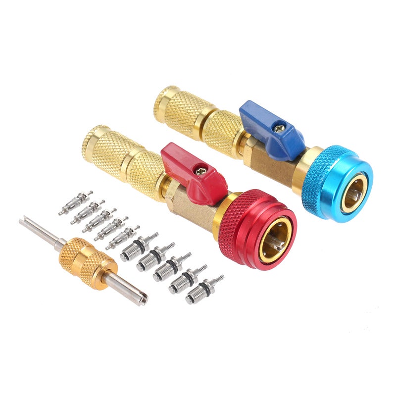 Aupoko R134A Valve Core Quick Remover Installer, High Low Pressure Valve Core Remover Tools Kit for R13A Refrigerant Air Conditioner System - Image 1